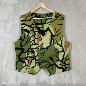 Vintage Predator Camoflauge Camo Vest Mens 22x24 Large Wasitcoat Hunting USA 80s